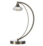 Luther Table Lamp Satin Chrome Crystal