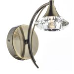 Luther Wall Light Antique Brass Crystal