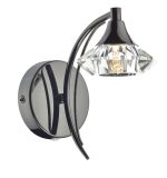 Luther Wall Light Black Chrome Crystal