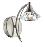 Luther Wall Light Satin Chrome Crystal