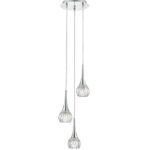 Lyall 3lt Pendant Polished Chrome Glass