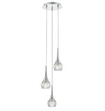 Lyall 3lt Pendant Polished Chrome Glass