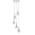 Lyall 5lt Pendant Polished Chrome Glass