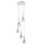 Lyall 5lt Pendant Polished Chrome Glass