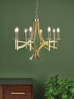 Lyon 8lt Armed Fitting Antique Brass Crystal - Image 4