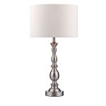 Madrid Table Lamp Satin Chrome With Shade