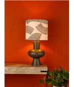 Miho Cream & Black Patterned Linen Shade 34cm - Image 4