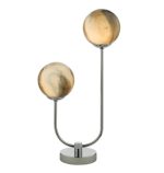 Mikara 2lt Table Lamp Polished Chrome Planet Glass