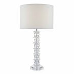 Mina Table Lamp Polished Chrome & Crystal With Shade