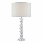 Mina Table Lamp Polished Chrome & Crystal With Shade