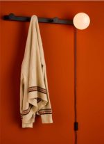 Rack Wall Light & Coat Hook Matt Black Opal Glass - Plug in - Image 5