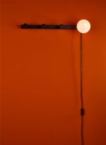 Rack Wall Light & Coat Hook Matt Black Opal Glass - Plug in - Image 6