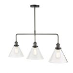 Ray 3lt Bar Pendant Antique Nickel Clear Glass