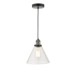 Ray 1lt Single Pendant Antique Nickel Clear Glass