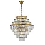 Rhapsody 12lt Tiered Pendant Crystal & Bronze