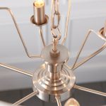 Highclere 6lt Pendant Brushed Chrome & Natural Shade - Image 5