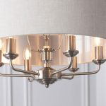 Highclere 6lt Pendant Brushed Chrome & Natural Shade - Image 6