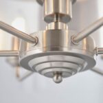 Highclere 6lt Pendant Brushed Chrome & Natural Shade - Image 7