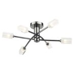 Morgan 6lt Semi Flush Black Chrome