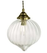 Mya 1lt Single Pendant Antique Brass Glass - Image 3