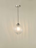 Mya 1lt Single Pendant Polished Nickel Glass - Image 4