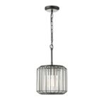 Naeva Pendant Satin Black & Crystal