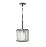 Naeva Pendant Satin Black & Crystal