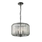 Naeva 3lt Pendant Satin Black Crystal