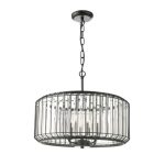 Naeva 4lt Pendant Satin Black Crystal