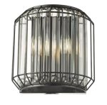 Naeva 2lt Wall Light Matt Black Glass
