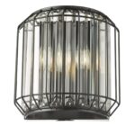 Naeva 2lt Wall Light Matt Black Glass