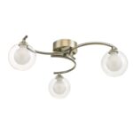 Nakita 3lt Semi Flush Antique Brass With Clear/Opal Glass - Image 3