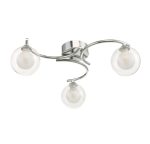 Nakita 3lt Semi Flush Polished Chrome With Clear/Opal Glass - Image 3