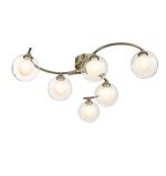Nakita 6lt Semi Flush Antique Brass With Clear/Opal Glass