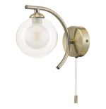 Nakita Wall Light Antique Brass With Clear/Opal Glass - Image 3