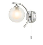 Nakita Wall Light Polished Chrome With Clear/Opal Glass