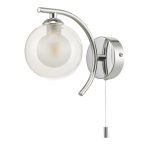 Nakita Wall Light Polished Chrome With Clear/Opal Glass - Image 3