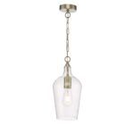 Nida Pendant Antique Brass Glass