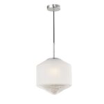 Nisha 1lt Pendant Polished Chrome And Frosted/Clear Glass