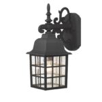 Norfolk Wall Light Black Glass IP43