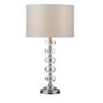 Oleana Table Lamp Polished Chrome Crystal With Shade