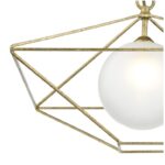 Orsini 1lt Pendant Antique Gold Opal Glass Shade - Image 3