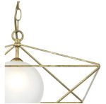 Orsini 1lt Pendant Antique Gold Opal Glass Shade - Image 4