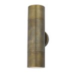 Ortega 2lt Wall Light Natural Brass IP65