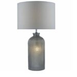 Pamplona Dual Light Table Lamp Grey Glass With Shade