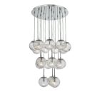 Pelagia 18lt Cluster Pendant Polished Chrome Ribbed Glass
