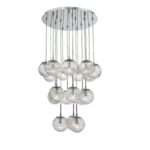 Pelagia 18lt Cluster Pendant Polished Chrome Ribbed Glass
