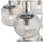Pelagia 18lt Cluster Pendant Polished Chrome Ribbed Glass - Image 3