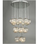 Pelagia 18lt Cluster Pendant Polished Chrome Ribbed Glass - Image 5