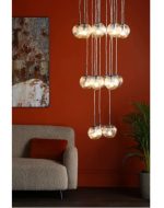 Pelagia 18lt Cluster Pendant Polished Chrome Ribbed Glass - Image 6